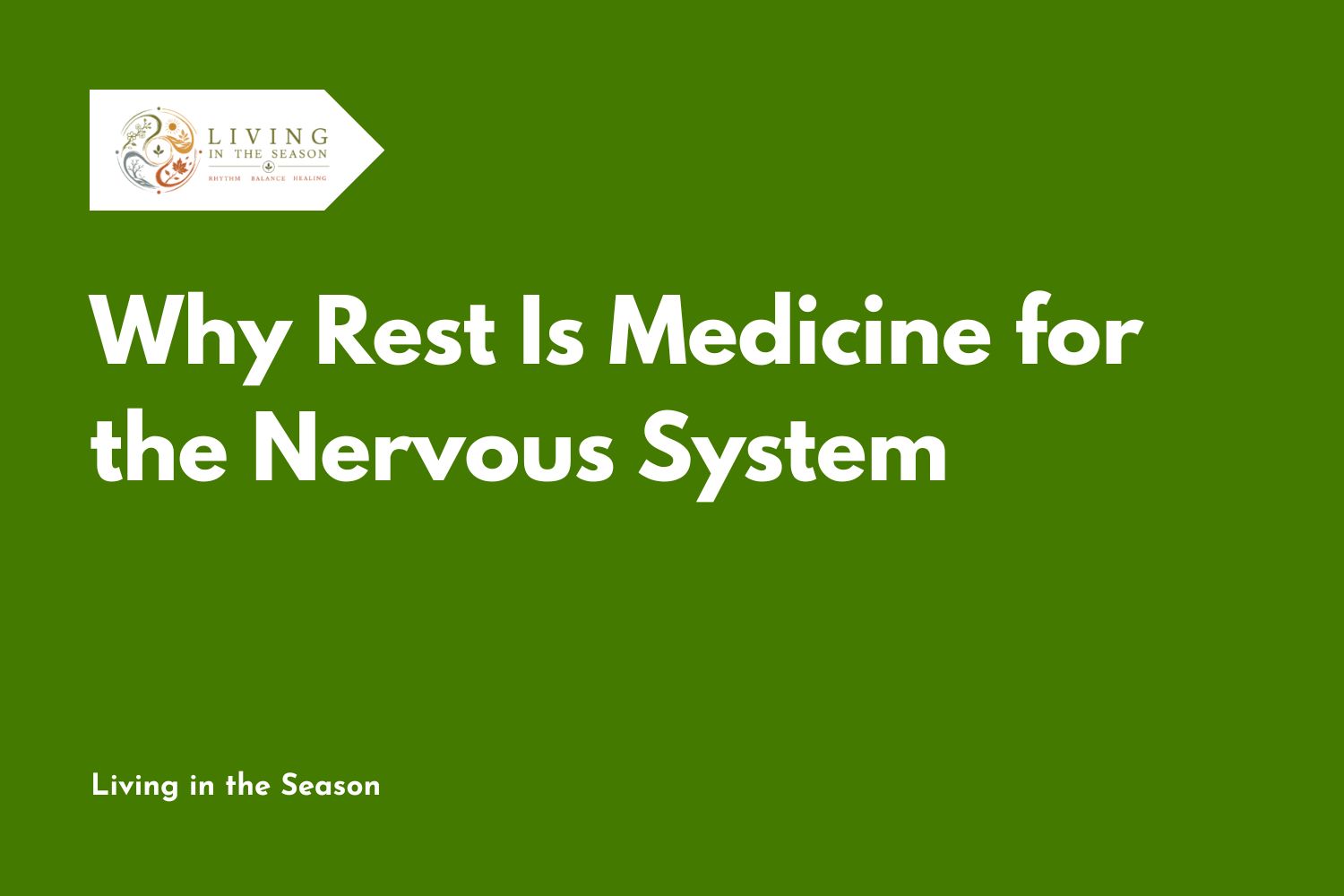 Why Rest Is Medicine for the Nervous System