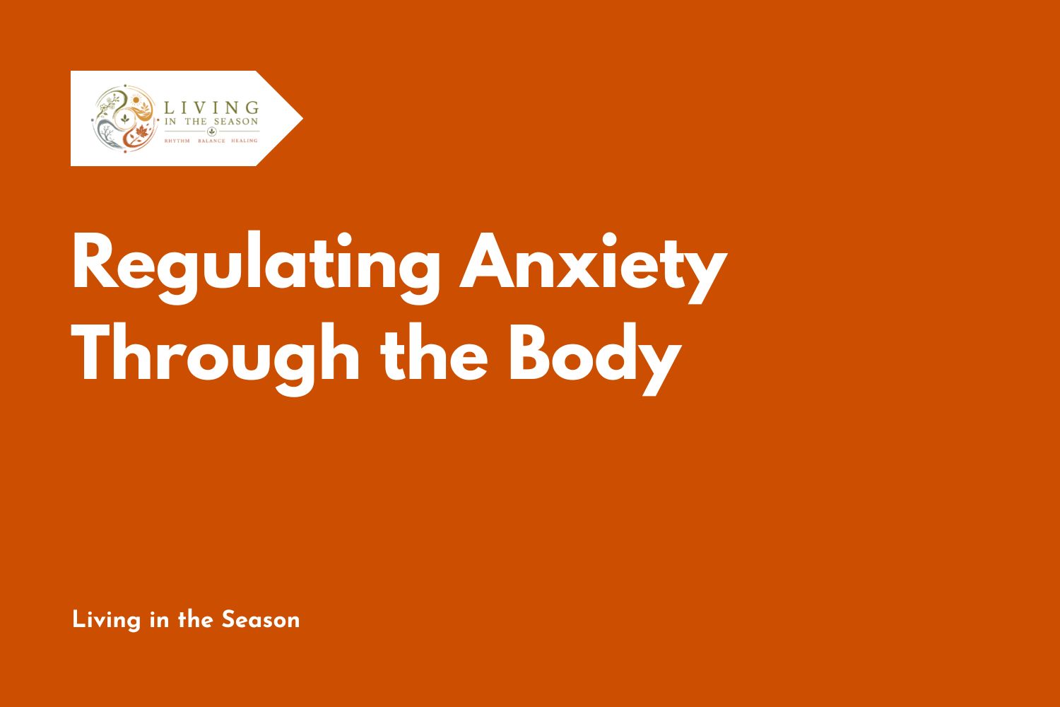 Regulating Anxiety Through the Body