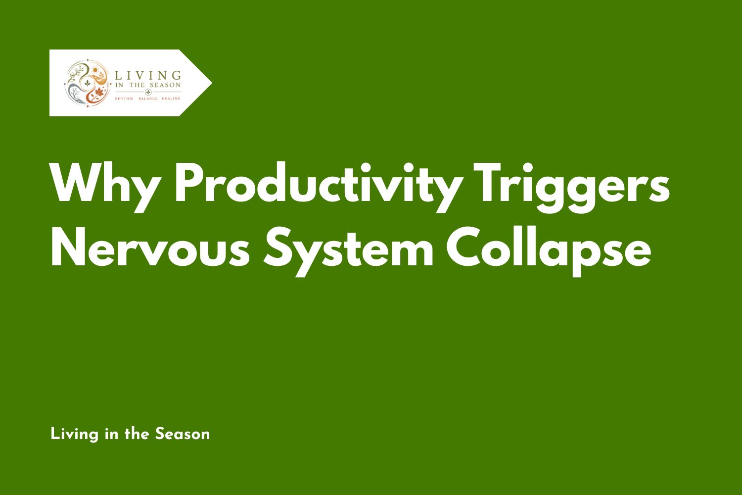 Why Productivity Triggers Nervous System Collapse
