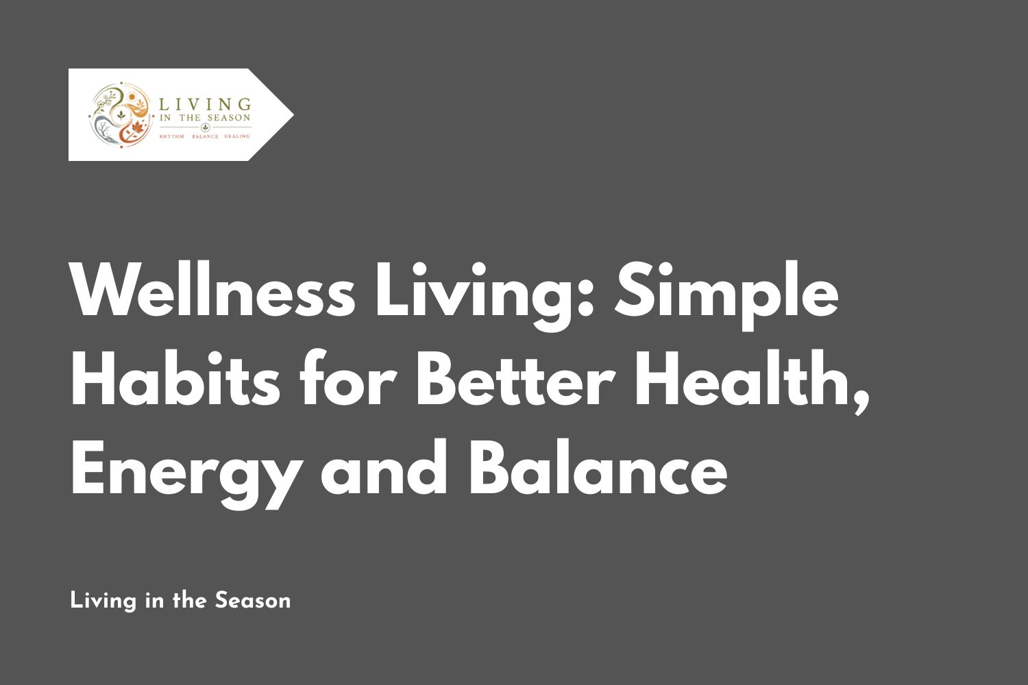 Wellness Living: Simple Habits for Better Health, Energy and Balance