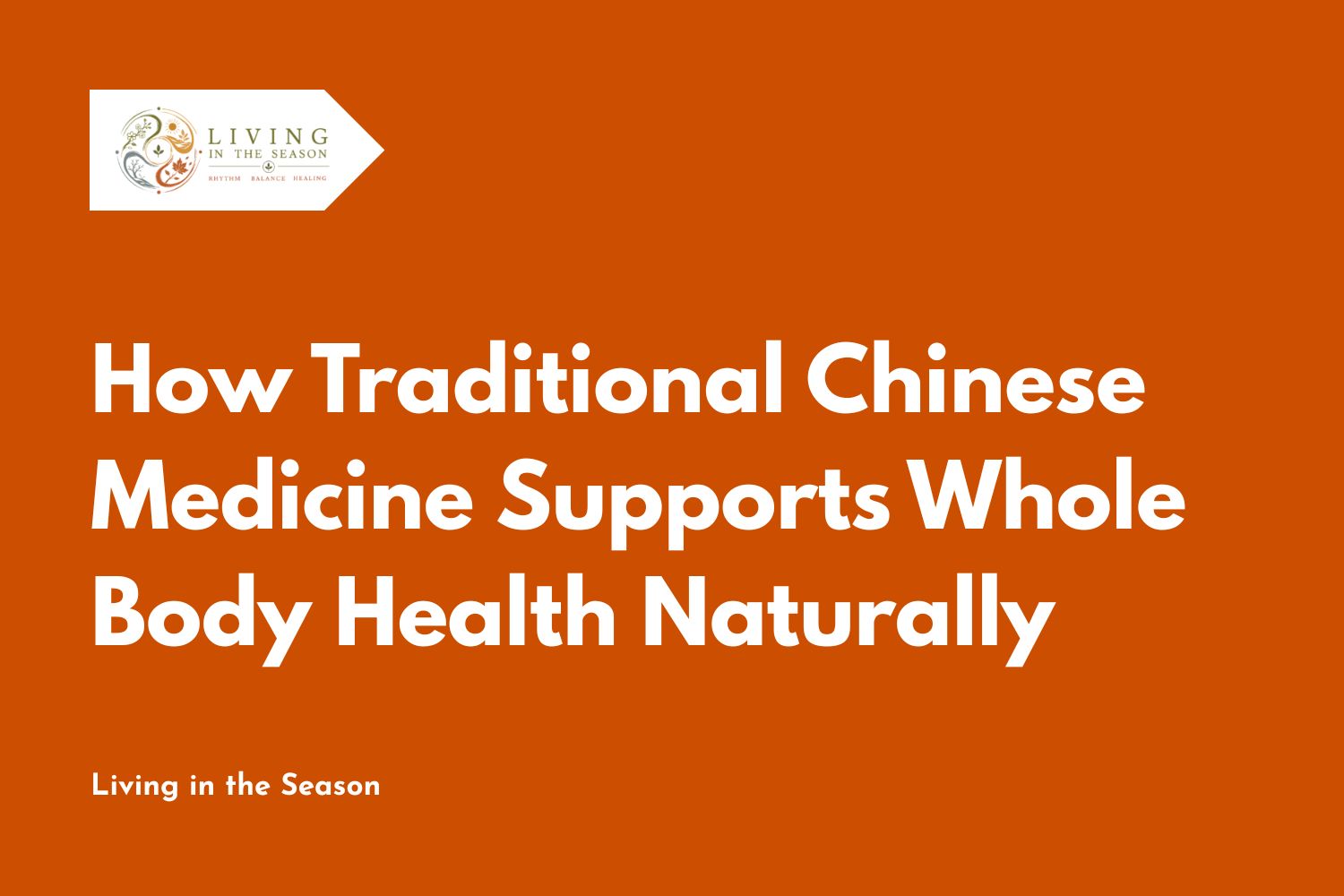 How Traditional Chinese Medicine Supports Whole Body Health Naturally